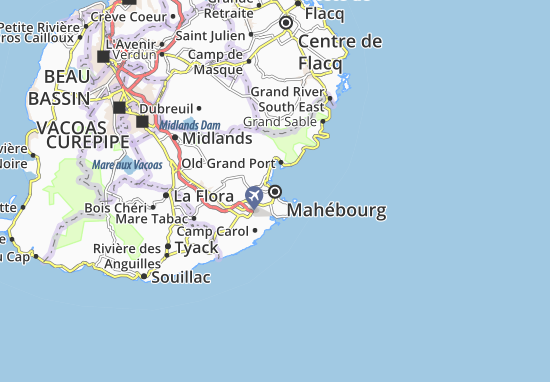 Kaart Plattegrond Mahébourg