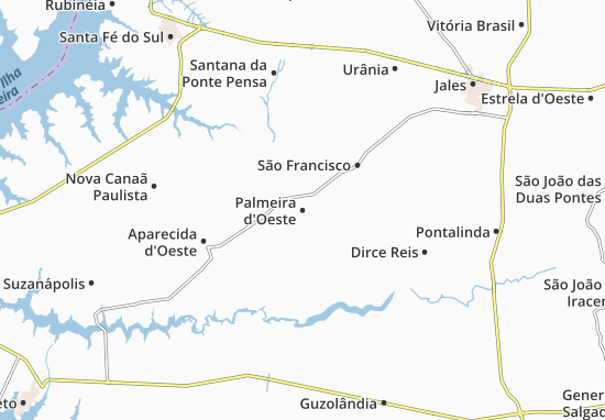 Karte Stadtplan Palmeira d&#x27;Oeste