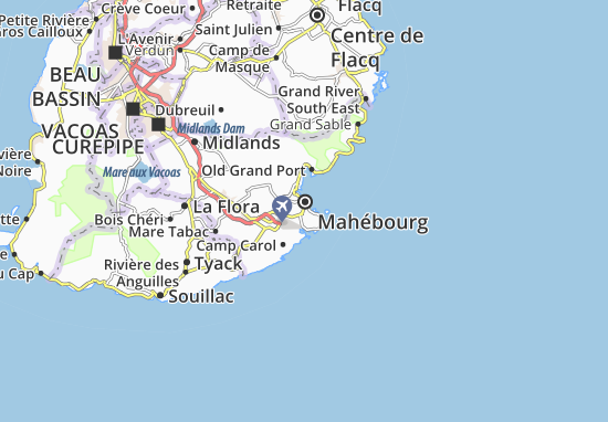 Karte Stadtplan Beau Vallon