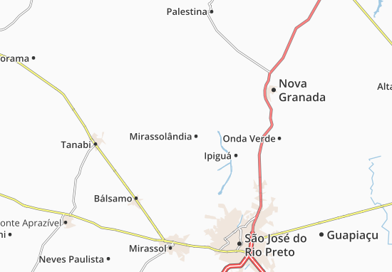Karte Stadtplan Mirassolândia