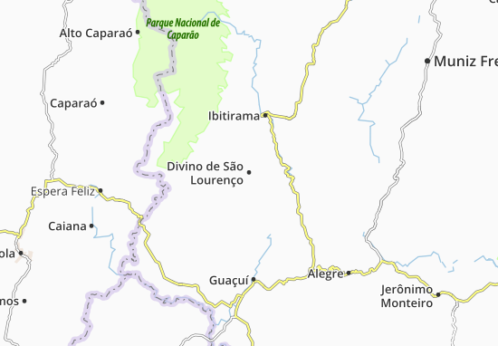 Karte Stadtplan Divino de São Lourenço