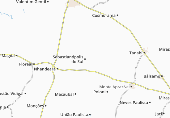 Kaart Plattegrond Sebastianópolis do Sul