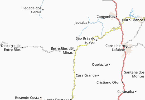 Karte Stadtplan Entre Rios de Minas