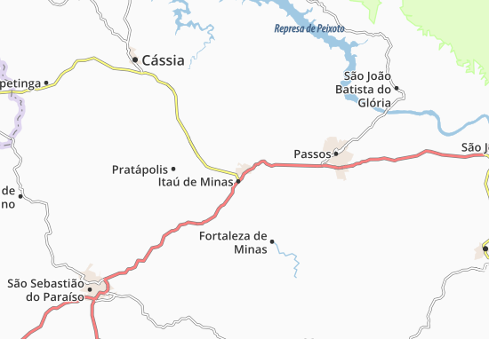 Karte Stadtplan Itaú de Minas