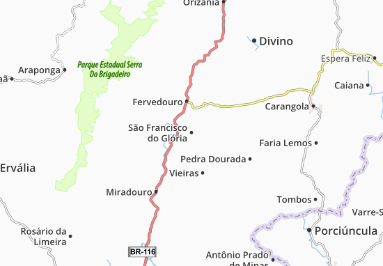 Karte Stadtplan São Francisco do Glória