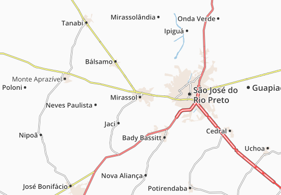 Karte Stadtplan Mirassol