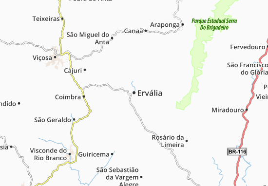 Ervália Map