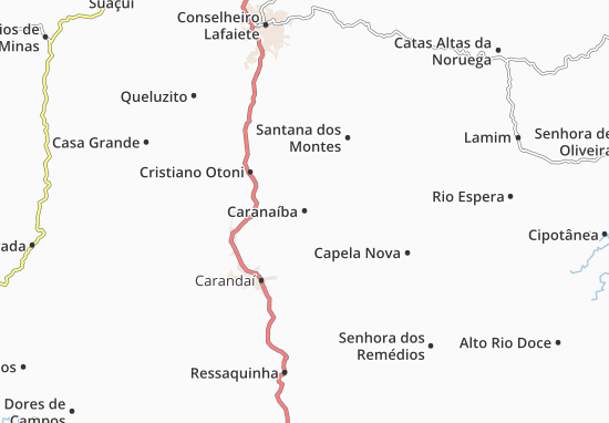 Karte Stadtplan Caranaíba