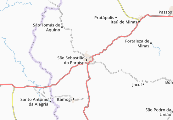 Kaart Plattegrond São Sebastião do Paraíso