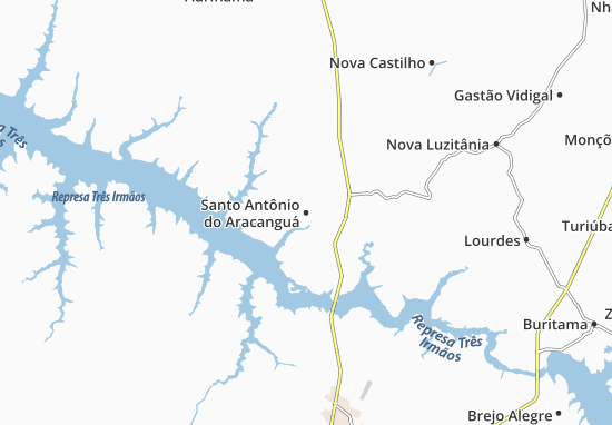Kaart Plattegrond Santo Antônio do Aracanguá