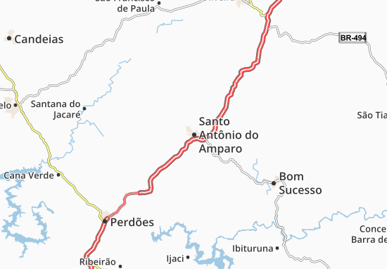 Karte Stadtplan Santo Antônio do Amparo