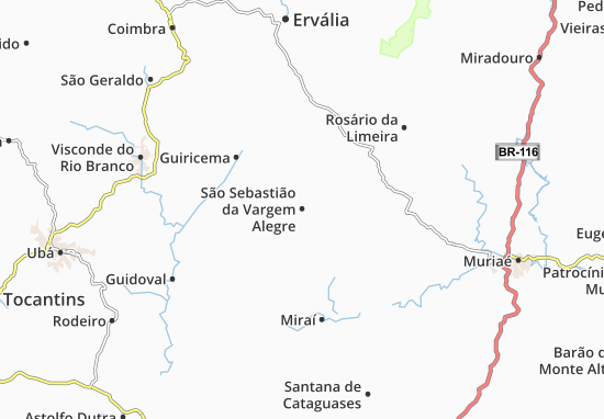 Karte Stadtplan São Sebastião da Vargem Alegre