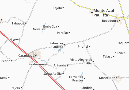 Karte Stadtplan Palmares Paulista