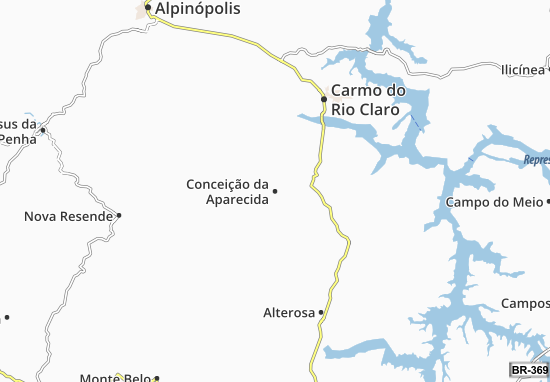 Karte Stadtplan Conceição da Aparecida