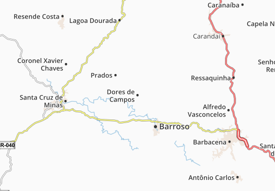 Karte Stadtplan Dores de Campos