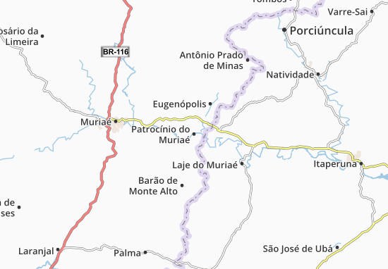 Mapa Patrocínio do Muriaé