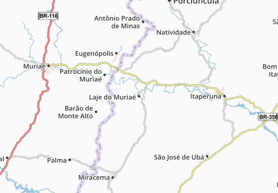 Mapa Laje do Muriaé