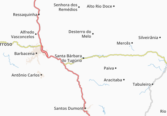 Karte Stadtplan Santa Bárbara do Tugúrio