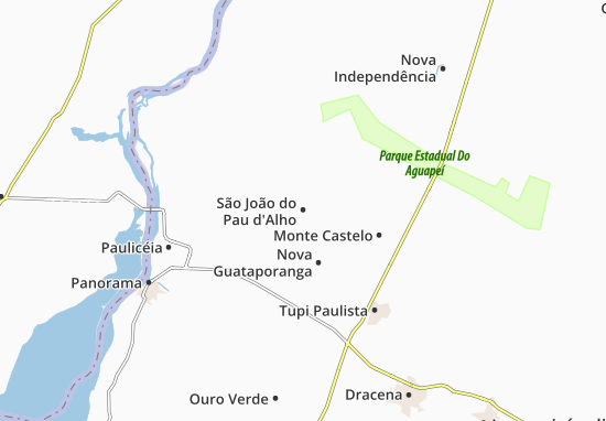 Karte Stadtplan São João do Pau d&#x27;Alho