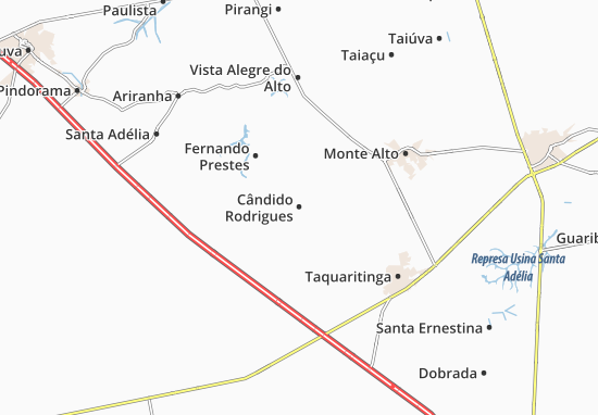 Kaart Plattegrond Cândido Rodrigues