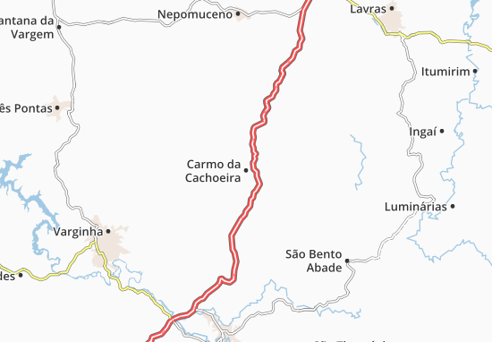 Kaart Plattegrond Carmo da Cachoeira