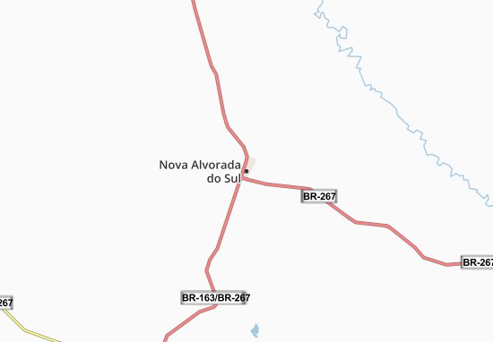 Kaart Plattegrond Nova Alvorada do Sul