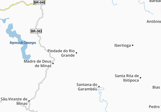 Karte Stadtplan Piedade do Rio Grande