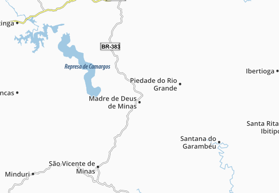 Kaart Plattegrond Madre de Deus de Minas