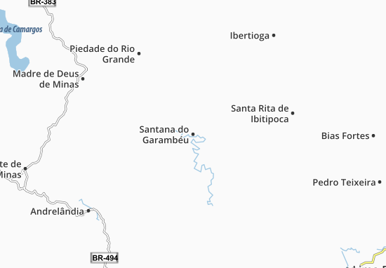 Kaart Plattegrond Santana do Garambéu