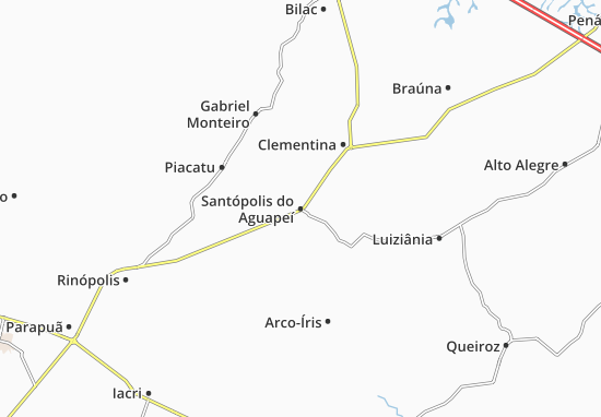 Karte Stadtplan Santópolis do Aguapeí