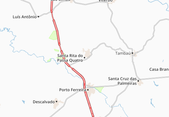 Kaart Plattegrond Santa Rita do Passa Quatro