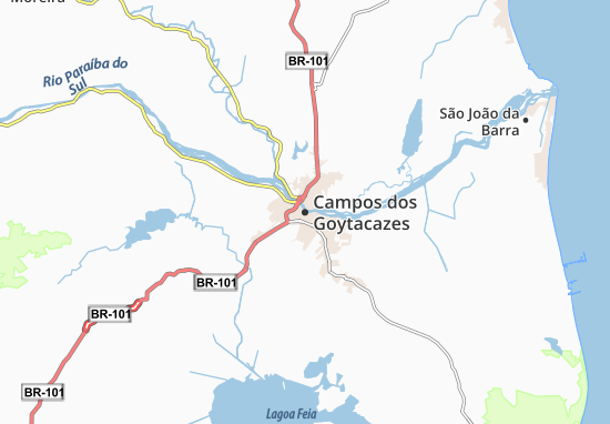 Karte Stadtplan Campos dos Goytacazes