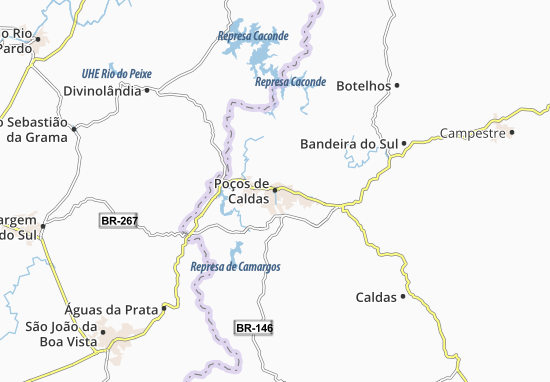 Kaart Plattegrond Poços de Caldas