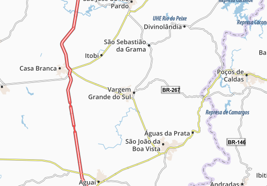 Karte Stadtplan Vargem Grande do Sul
