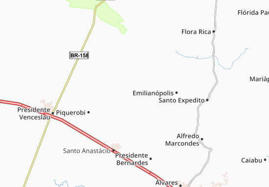 Kaart Plattegrond Ribeirão dos Índios