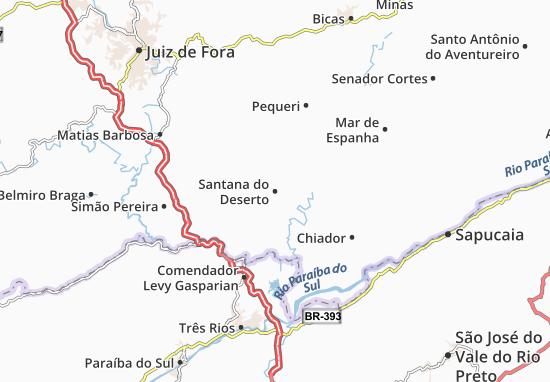 Karte Stadtplan Santana do Deserto