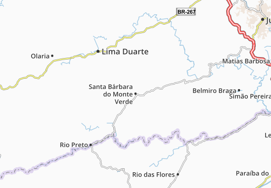 Kaart Plattegrond Santa Bárbara do Monte Verde