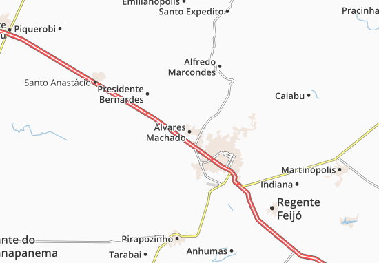 Álvares Machado Map