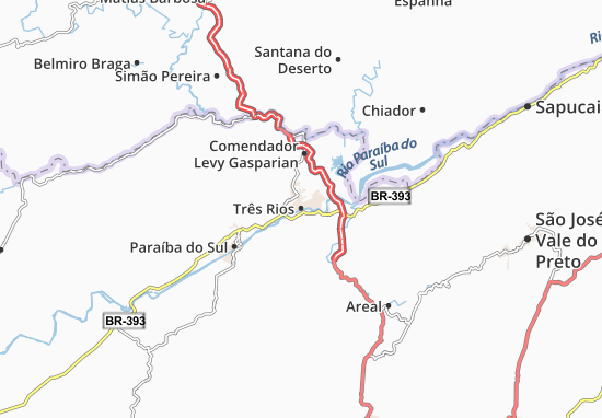 Karte Stadtplan Três Rios