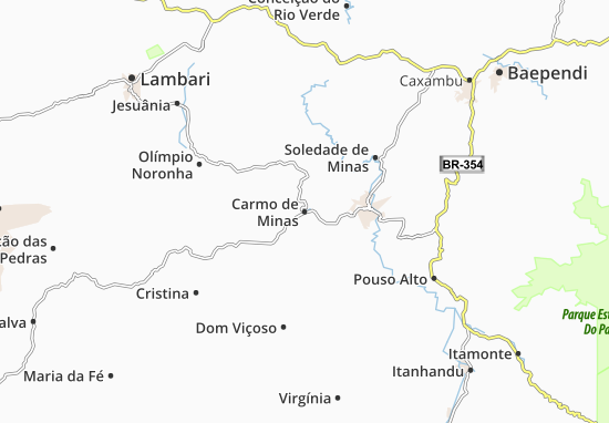 Kaart Plattegrond Carmo de Minas