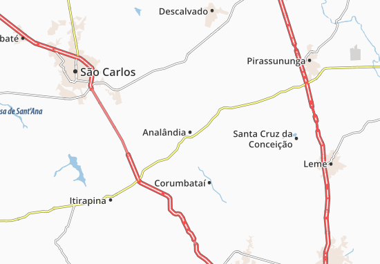 Karte Stadtplan Analândia
