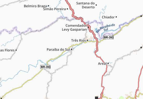 Kaart Plattegrond Paraíba do Sul