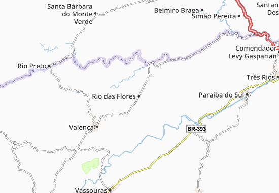 Kaart Plattegrond Rio das Flores