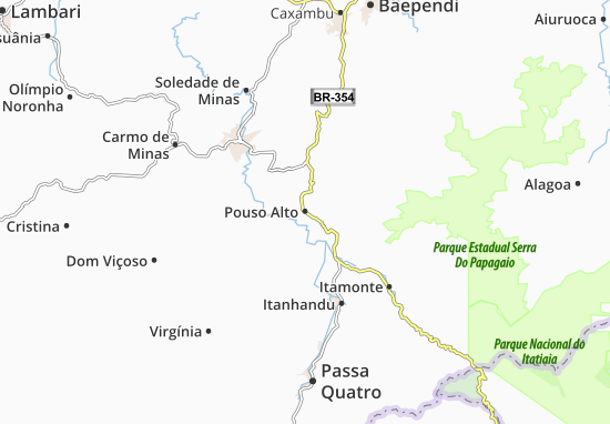 Karte Stadtplan Pouso Alto