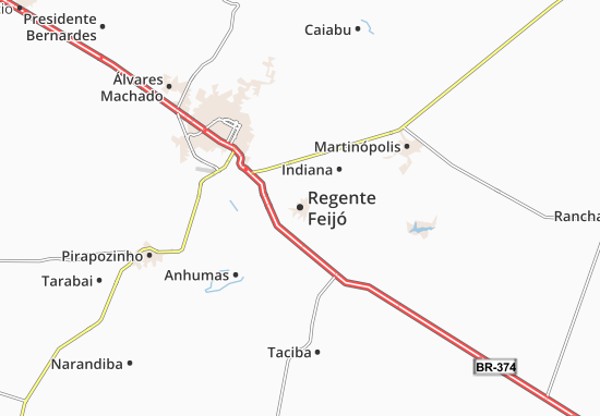 Regente Feijó Map