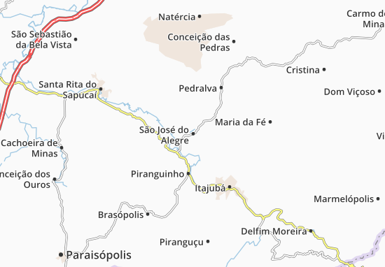 Kaart Plattegrond São José do Alegre