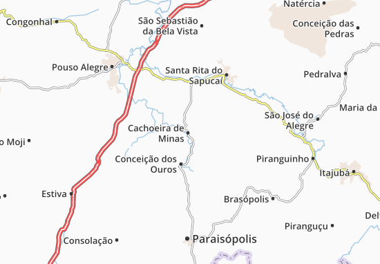 Karte Stadtplan Cachoeira de Minas