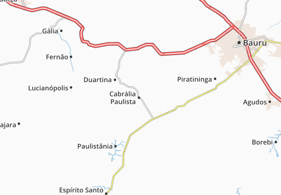 Karte Stadtplan Cabrália Paulista