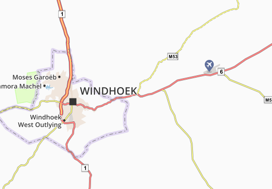 Karte Stadtplan Windhoek Rural