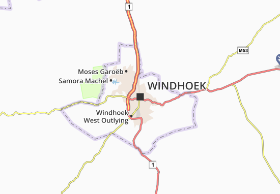 Kaart Plattegrond Windhoek
